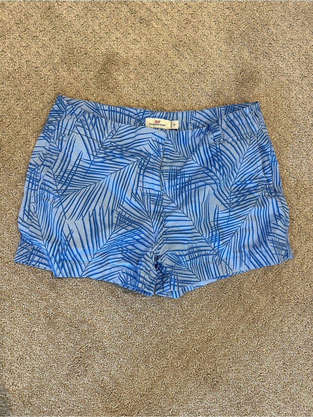 Vineyard Vines Light Blue Palm-Leaf Print Shorts